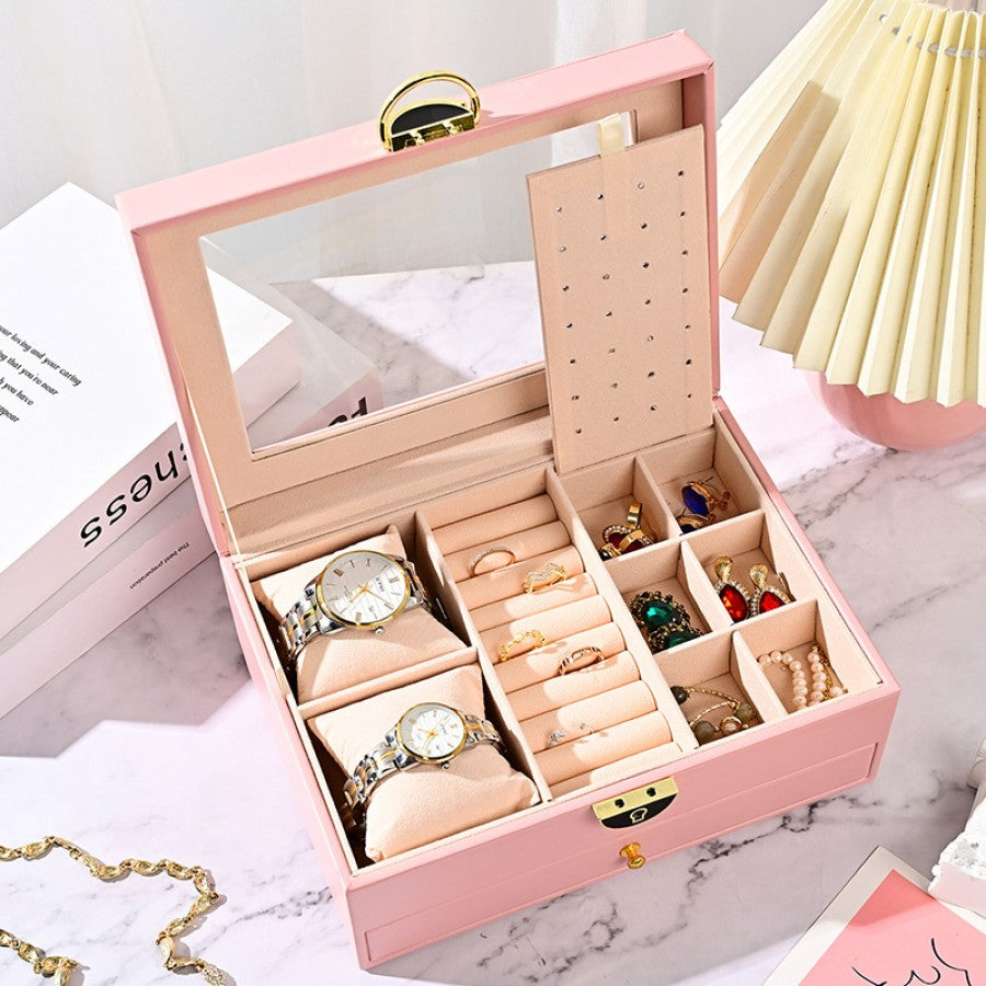 Κοσμηματοθήκη με διάφανη λεπτομέρεια σε 2 χρώματα